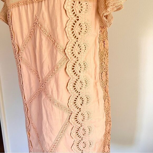 TULAROSA Revolve Clayton Mini Dress Rare Peony Color M Peach Boho Embroidered - Picture 5 of 11